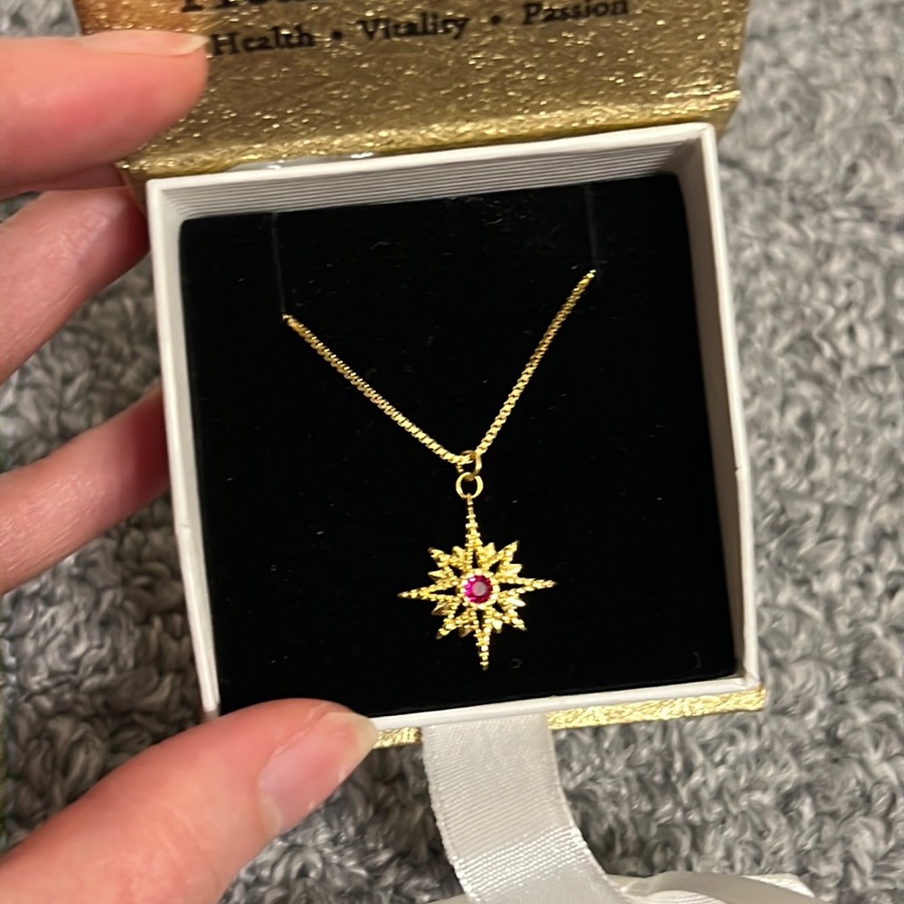 Heart and Honey Gold Star Burst Necklace
